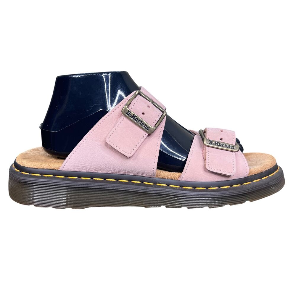 Dr. Martens Josef Pink Nubuck Buckle Slide Sandals Size M 10 W 11
